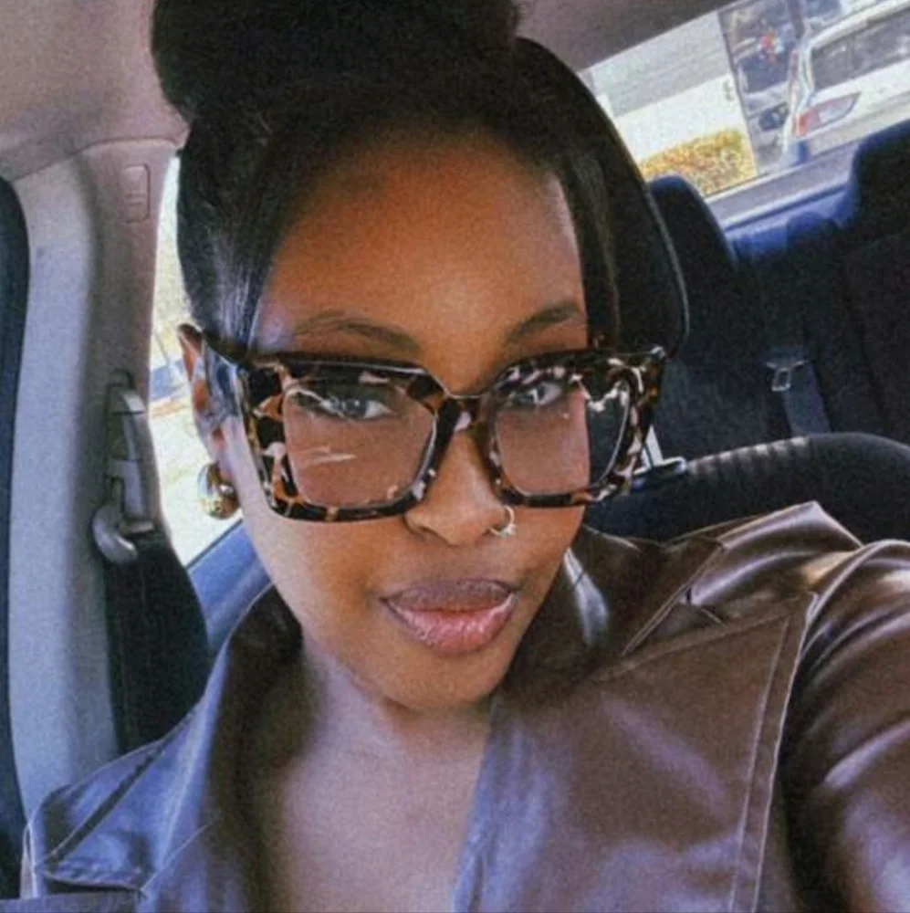 NEW Black Spotted Thick Oversize Fashion Glasses